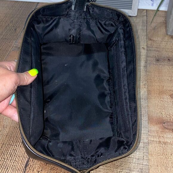 Fossil Soft Leather Black Travel Toiletry Bag Shaving Dopp Vintage - Picture 11 of 13